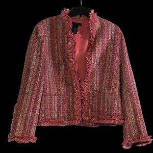 Women’s Apostrophe Pink 100% Acrylic Open Jacket Size 12